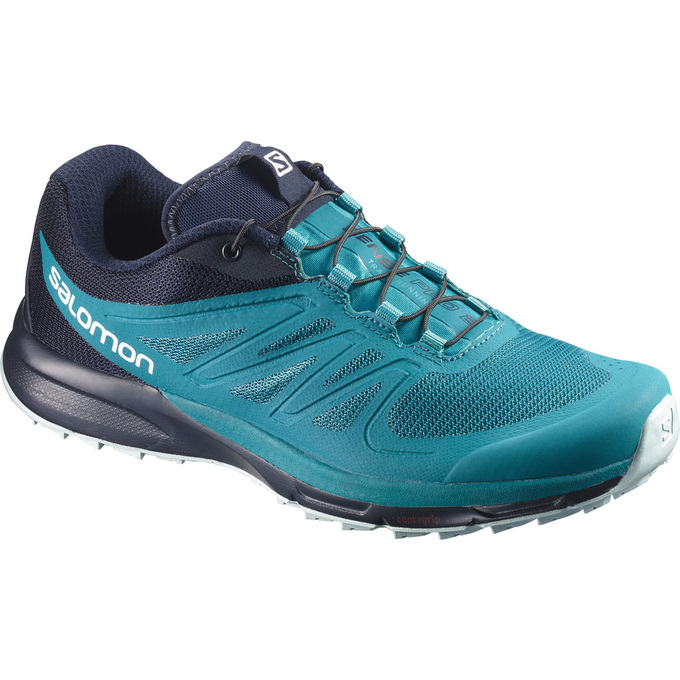 Salomon SENSE PRO 2 W Zapatillas Trail Running Mujer - Turquesa / Azul Marino - Colombia (43671-HNAP